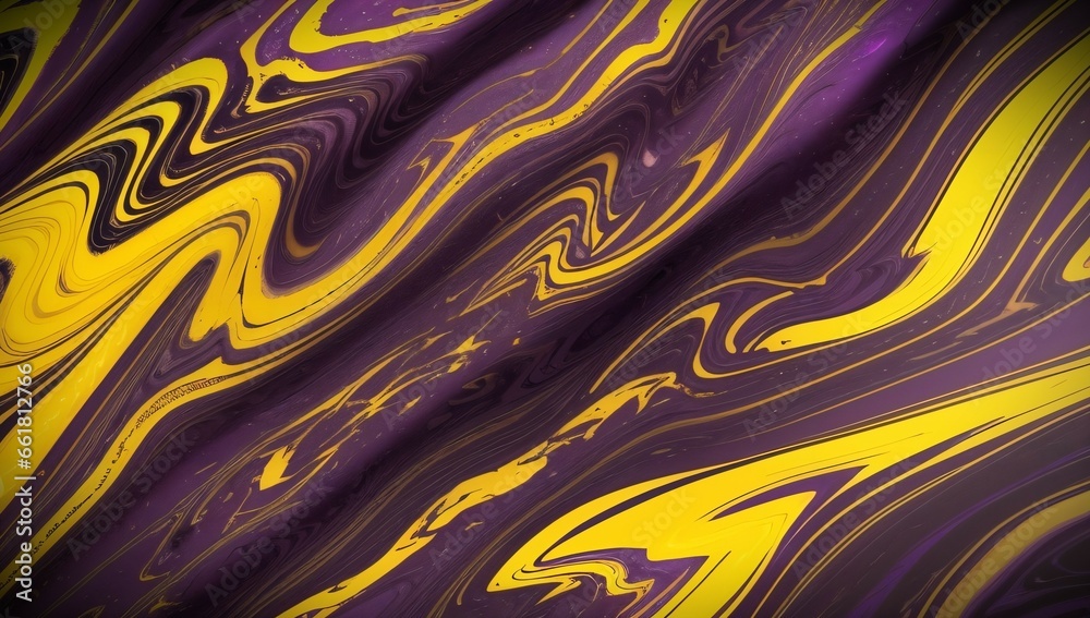 Obraz premium (4K) Abstract Oil Surface texture wallpaper/background, Purple & Yellow, AI