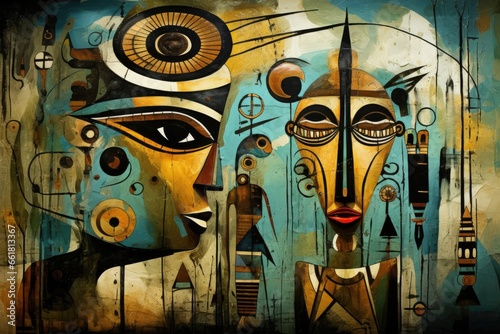 Abstraction using symbols of Egyptian mythology photo