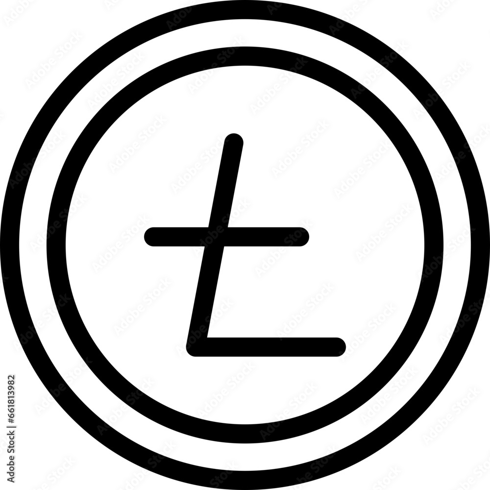 Lite coin flat icon vector illustration Lite coin flat icon vector illustration