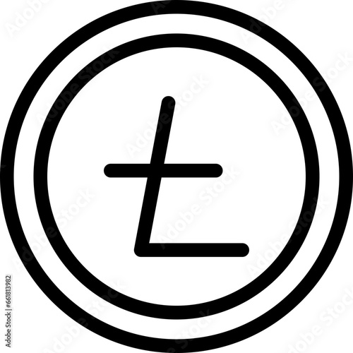 Lite coin flat icon vector illustration
