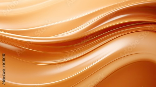 Abstract caramel butterscotch background, wavy fudge texture photo
