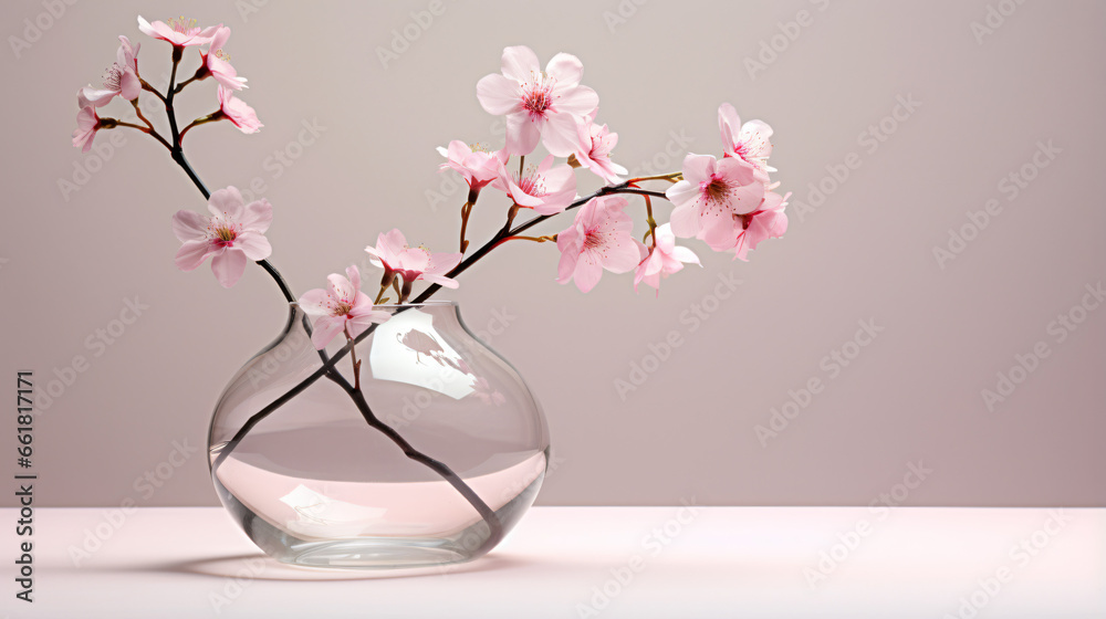 Vase flowers pink