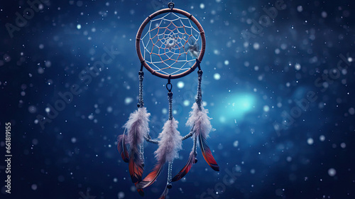Dream catcher on background with stars