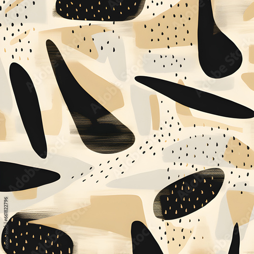 Abstract concept forms, black and bege colors, background.