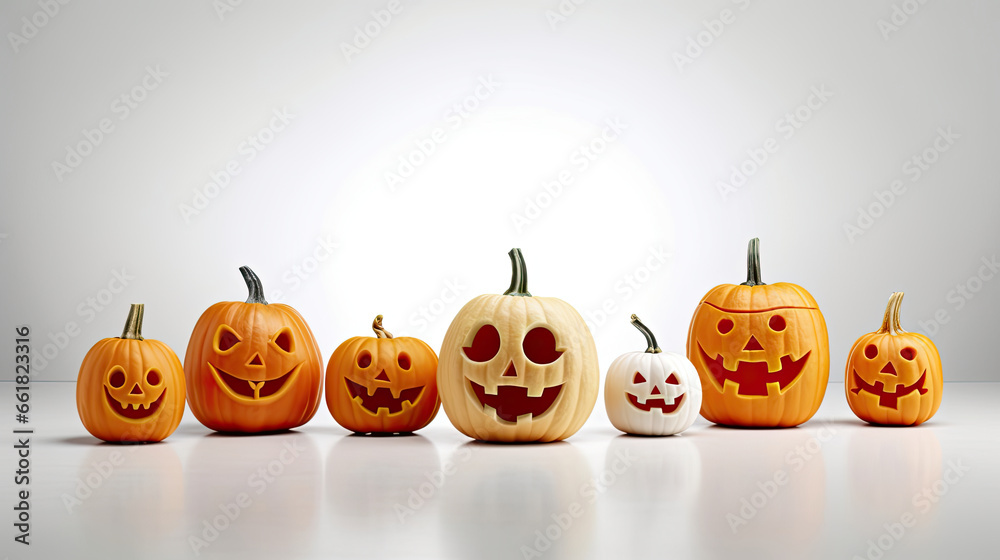 Halloween pumpkins on a white background. Halloween pumpkins on a white background.