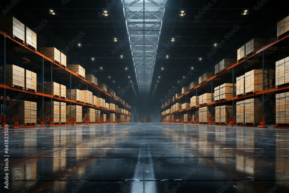 A vital logistics hub an empty warehouse for storage and distribution A vital logistics hub an empty warehouse for storage and distribution