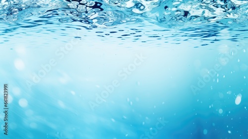 Water movements background, blue wavy liquid splash, ai generated