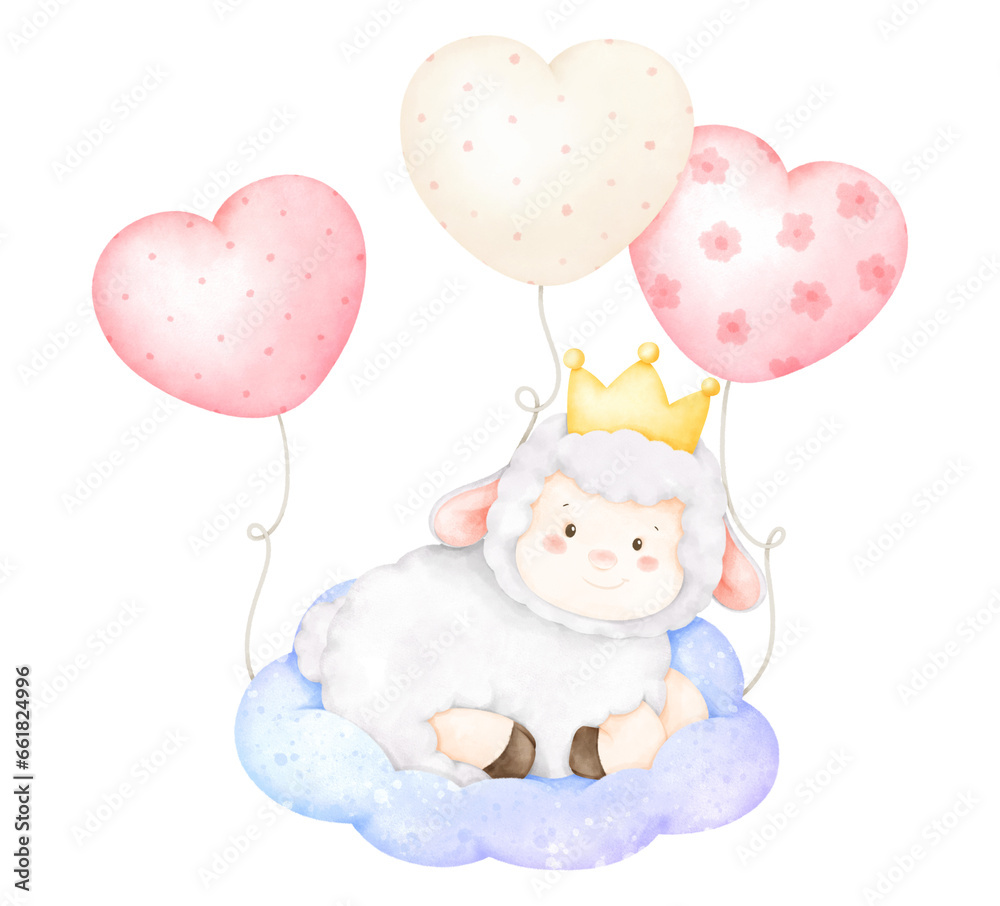 cute sheep and balloons cute sheep and balloons