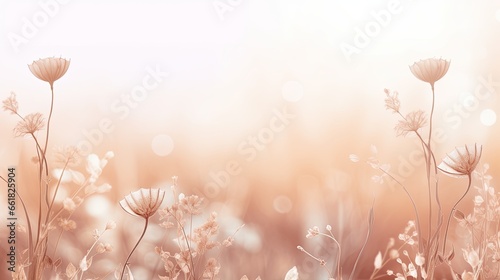 Fototapeta Naklejka Na Ścianę i Meble -  wildflower field background illustration, colourful flowers banner art, ai generated
