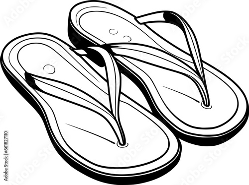outline of flip flop for coloring page