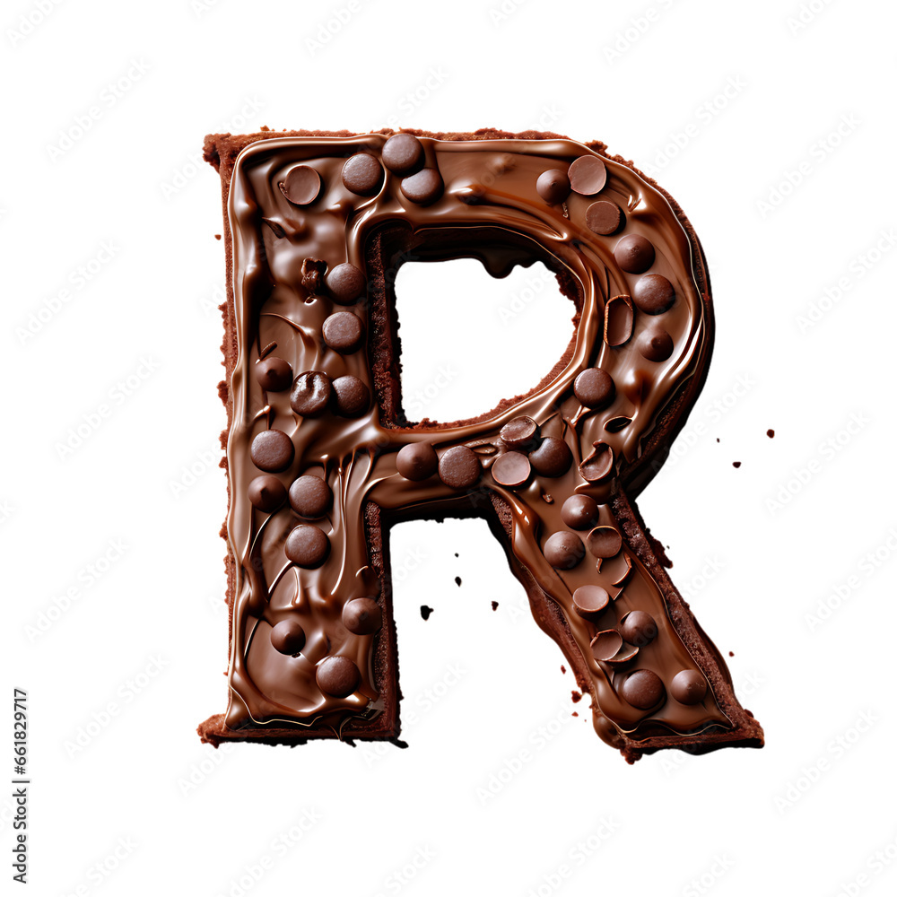 The Chocolate Letter R Isolated on Transparent or White Background, PNG The Chocolate Letter R Isolated on Transparent or White Background, PNG