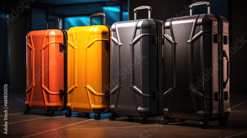 Sleek modern suitcases ready for the next adventure photo