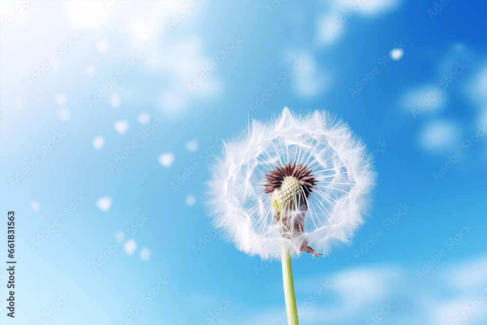 Fototapeta premium Nature dandelion plant spring flower sky