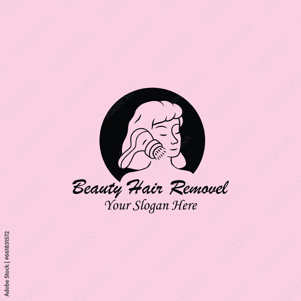 hair cutting and body hair removal logo design vector hair cutting and body hair removal logo design vector