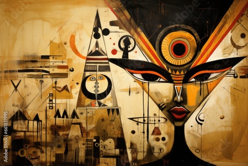 Abstraction using symbols of Egyptian mythology photo