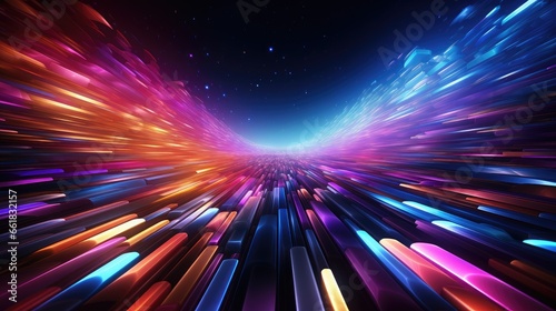 3d render abstract blue red green neon background