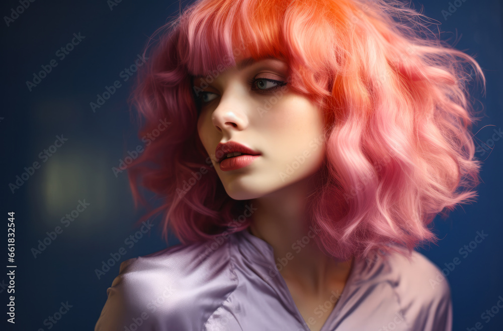 Portrait of a young woman with a wig Portrait of a young woman with a wig