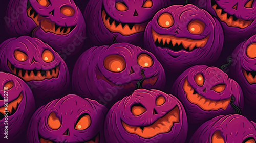 Illustration of a halloween pumpkins in magenta colours