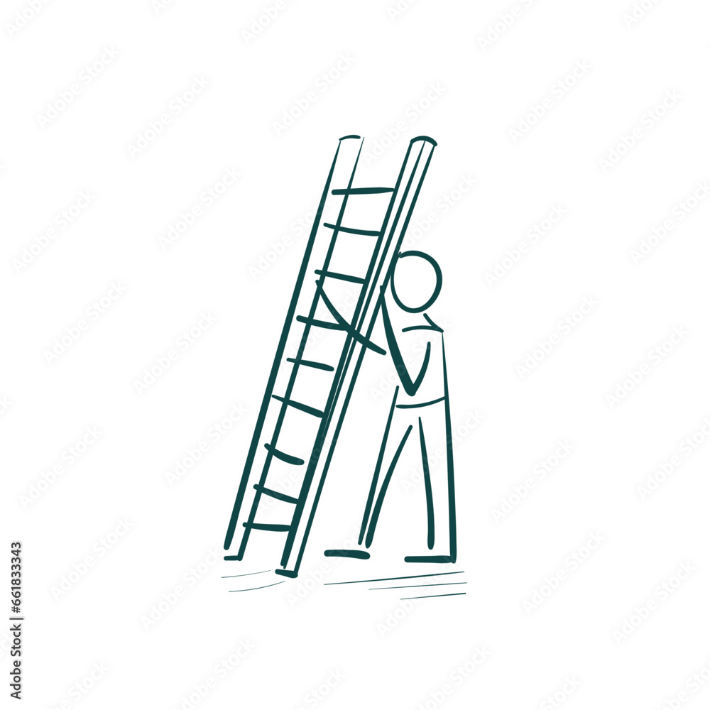ladders man vector sketch simple doodle hand drawn line illustration isolated abstract sign symbol clip art ladders man vector sketch simple doodle hand drawn line illustration isolated abstract sign symbol clip art