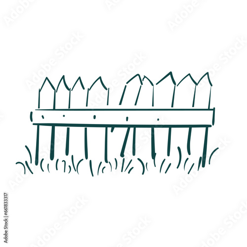 fence vector sketch simple doodle hand drawn line illustration isolated abstract sign symbol clip art