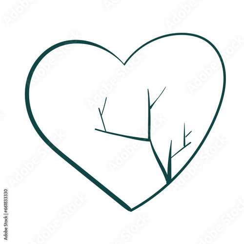 heart crack concept vector sketch simple doodle hand drawn line illustration isolated abstract sign symbol clip art