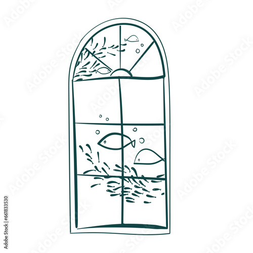 window vector sketch simple doodle hand drawn line illustration isolated abstract sign symbol clip art