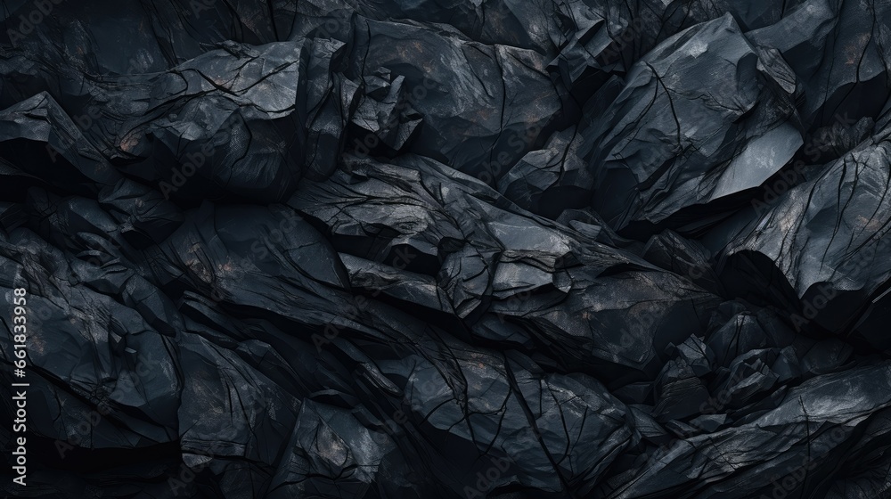 Abstract black background wide banner dark rock