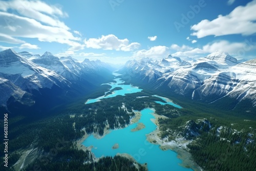 mountains and lake, Generative AI