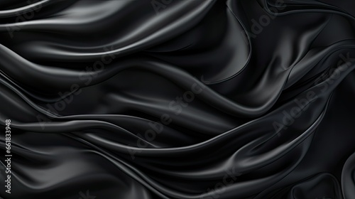 Abstract black background black silk satin texture