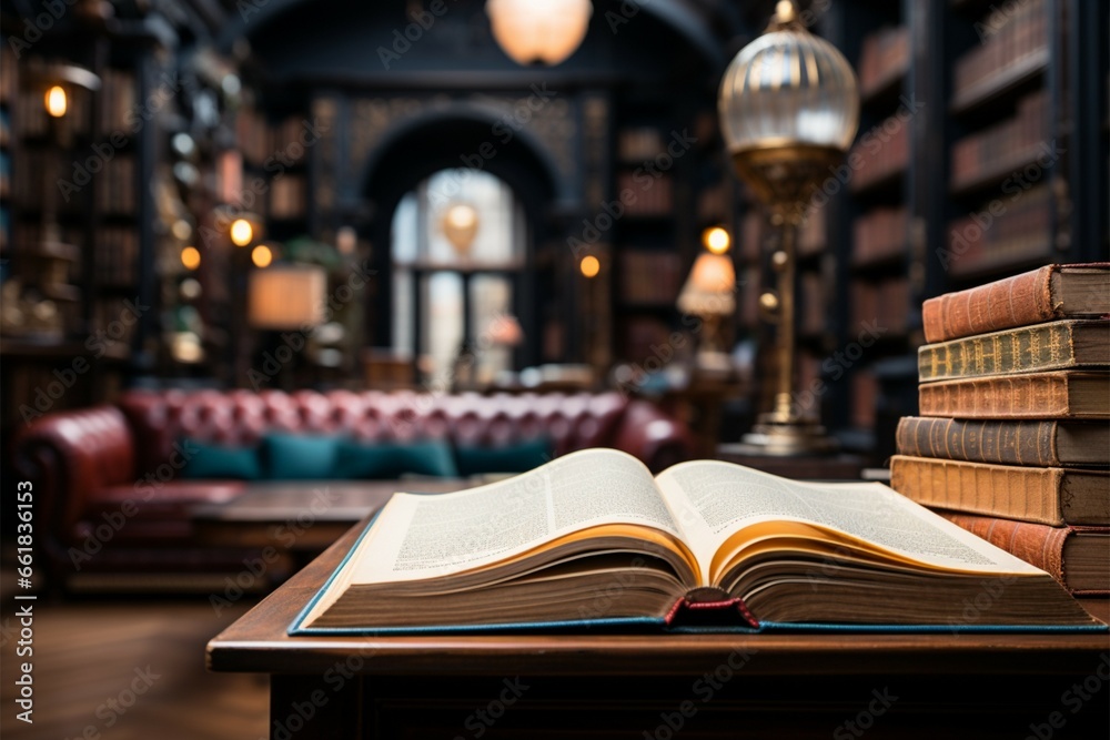 Library Guide Images Exploring knowledge in a library with textbooks, bookshelves, and ...