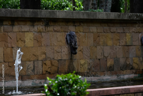 statue of elephant on the cross