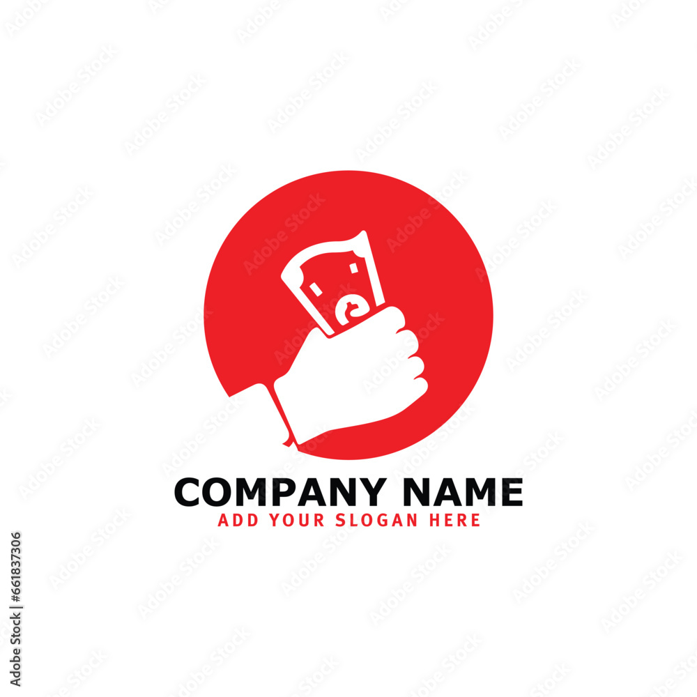 hand cash money logo design vector hand cash money logo design vector