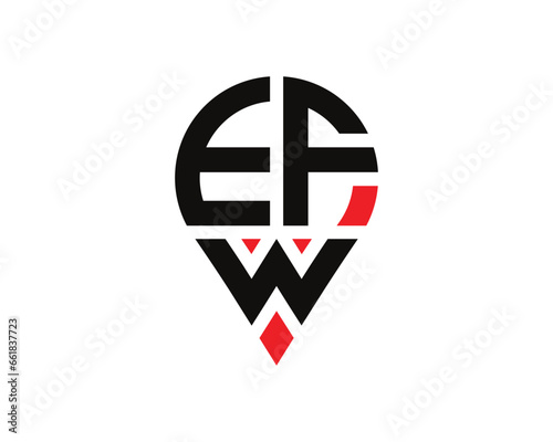 Free Download EFW letter location shape logo design. EFW letter location logo simple design. - GFXLoad