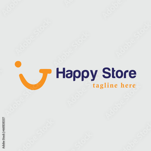 happy store logo design vector format