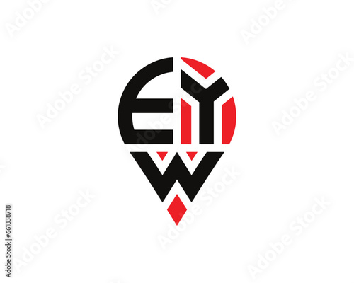 Free Download EYW letter location shape logo design. EYW letter location logo simple design. - GFXLoad