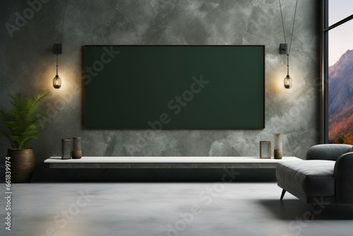 Sleek LED TV on home wall, blank canvas for your vision