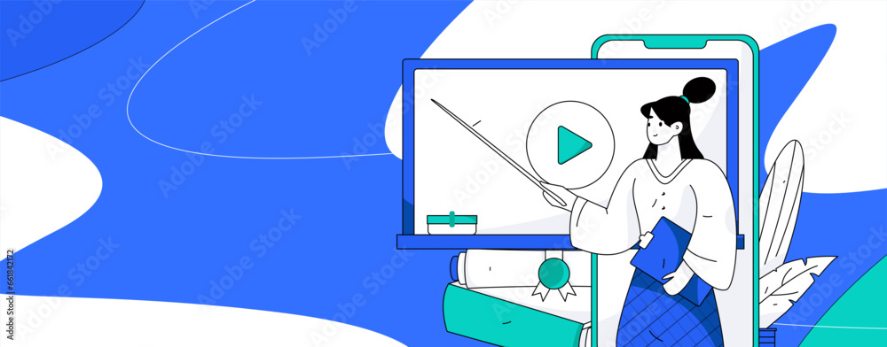 Education learning people flat vector concept hand drawn illustration
Education learning people flat vector concept hand drawn illustration