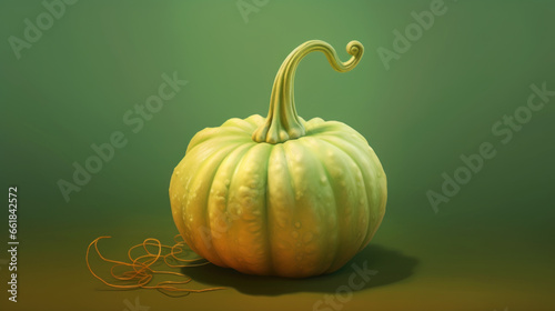 Illustration of a pumpkin in light green tones
