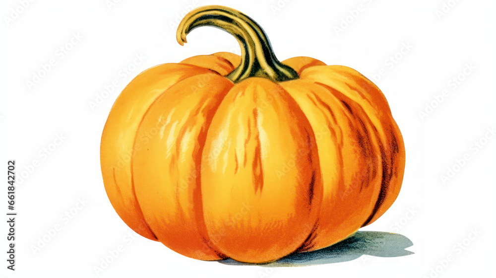 Illustration of a pumpkin in vivid orange tones Illustration of a pumpkin in vivid orange tones