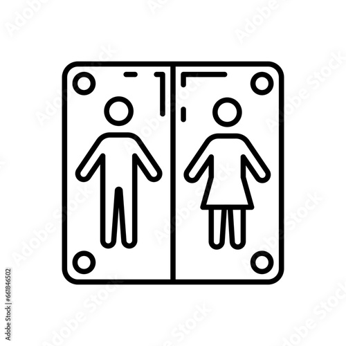 Restroom icon in vector. Illustration