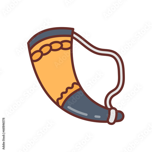 Horn icon in vector. Illustration