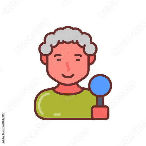 Historian icon in vector. Illustration