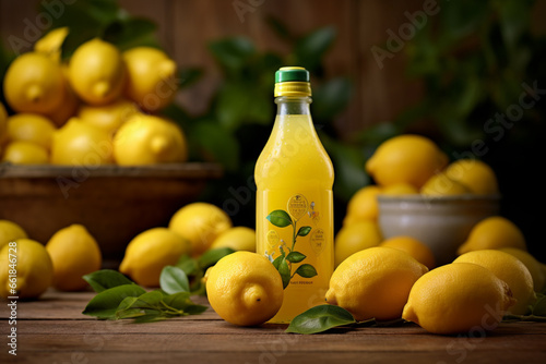 Capture the freshness of lemons and their delicious juice in a beautifully illuminated product photoshoot. Ai generated