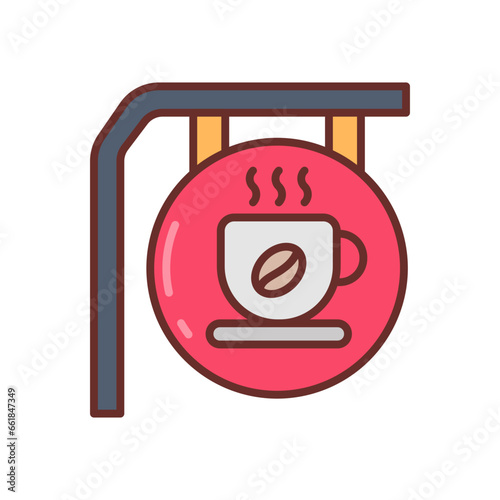 Cafeteria icon in vector. Illustration