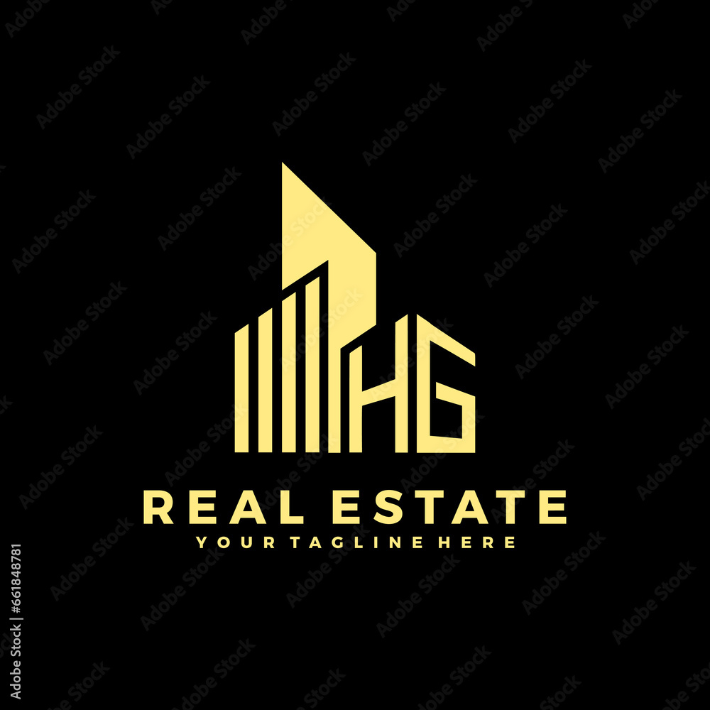 HG Initials Real Estate Logo Vector Art  Icons  and Graphics