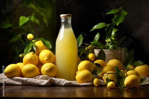 Capture the freshness of lemons and their delicious juice in a beautifully illuminated product photoshoot. Ai generated