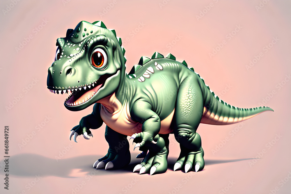 cute tyrannosaurus dinosaur, Generative AI