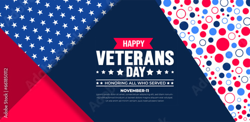 happy Veterans Day background design template with american flag. Honoring all who served. background, banner, placard, card, and poster design template. Vector illustration.