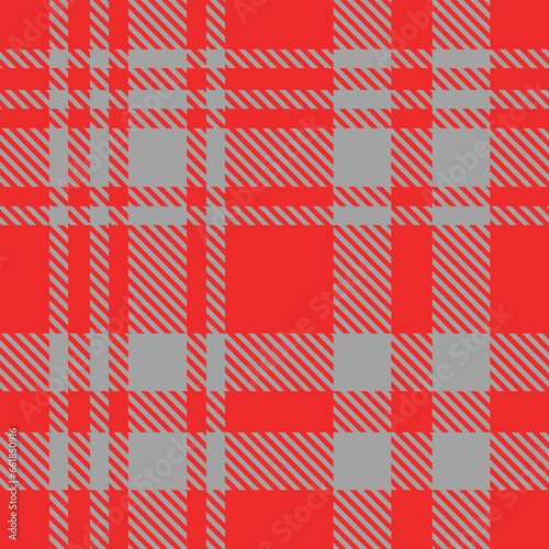 Seamless Red Grey Tartan Plaid Pattern. Check fabric texture for flannel skirt, shirt, blanket 