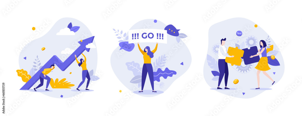 Set of Business Character Scenes. Vector Illustration Set of Business Character Scenes. Vector Illustration
